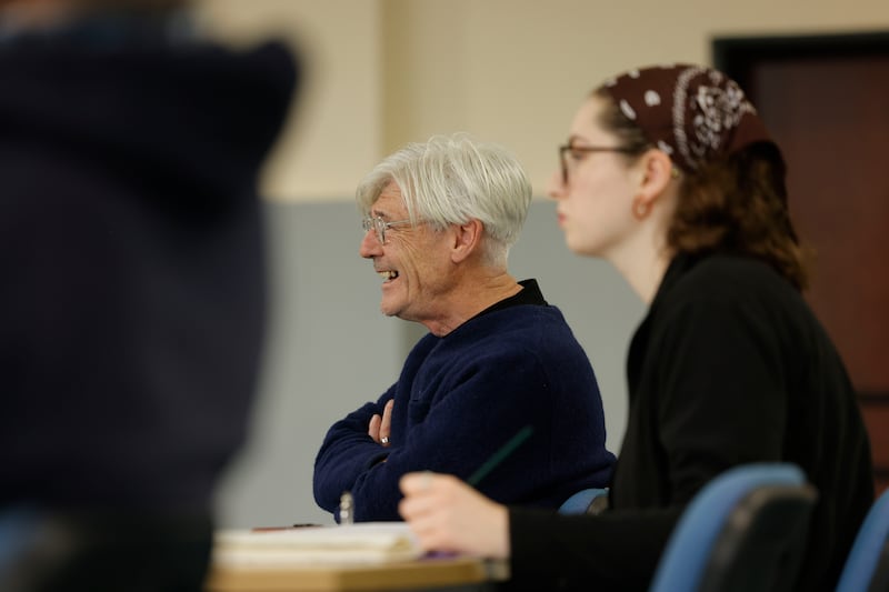 Director Raymond Keane has a laugh during rehearsals. Photograph: Alan Betson/The Irish Times

