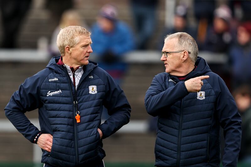 Galway manager Henry Shefflin with coach Eamon O’Shea. Photograph: Ben Brady/Inpho