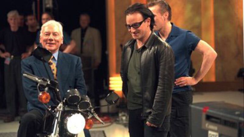 Byrne received a Harley Davidson motorbike from Bono on his final Late Late Show