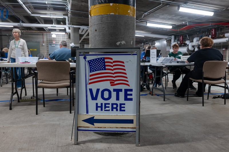 Poll workers process ballots in Janesville, Wisconsin. Photograph: Spencer Platt/Getty Images