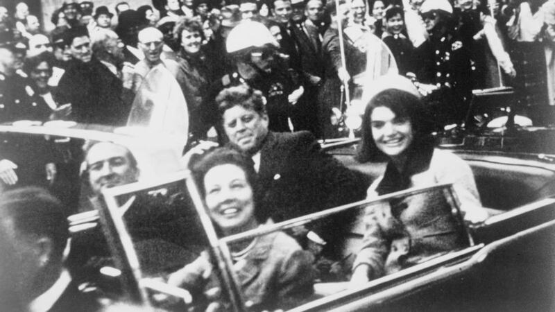 US president John F Kennedy, first lady Jacqueline Kennedy and Texas governor John Connally and his wife Nellie in the presidential motorcade moments before Kennedy was shot in Dallas, Texas, on November 22nd, 1963. Photograph: Reuters/Victor Hugo King/Library of Congress