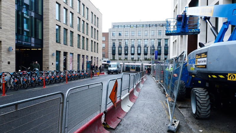 Work on the site at Molesworth Street required the removal of some mature trees. Photograph: Cyril Byrne