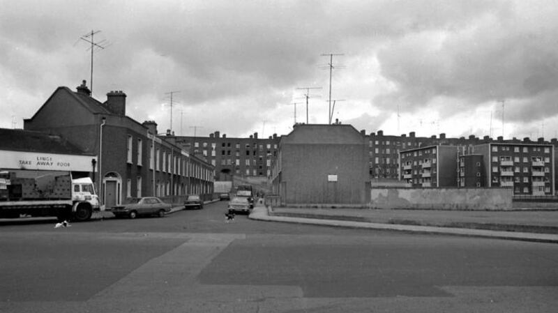 The flats at Gloucester Place were demolished in 1982. Photograph: Dublin City Library and Archive.