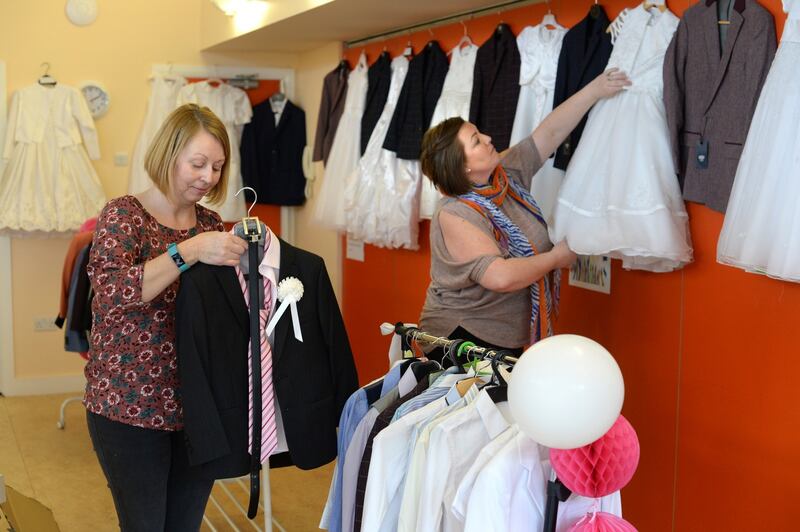 Louise Smyth (left)  and Jacqui Dwyer  at the shop. Photograph: Dara Mac Dónaill/The Irish Times