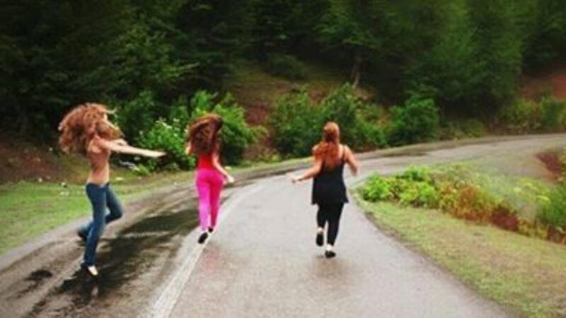 Three women post their photo on the Facebook page entitled ‘The north (of Iran).. Rain..Life…Freedom’. Photograph: Facebook