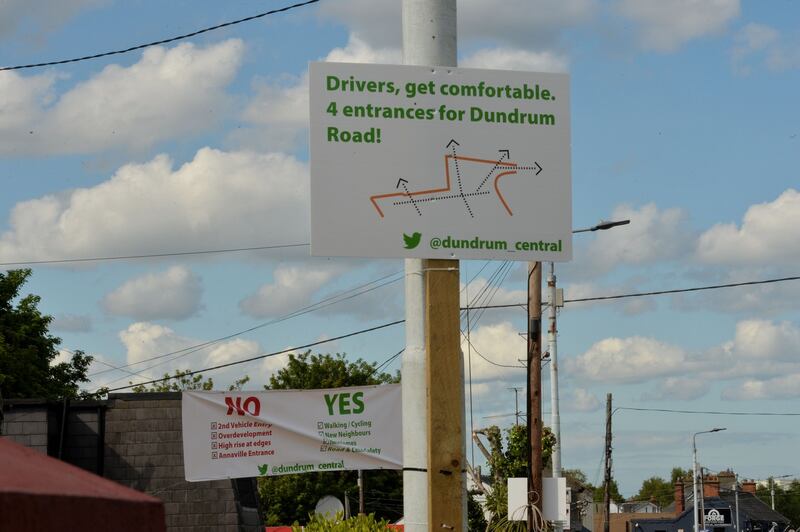 Residents’ signs in Dundrum. Photograph: Alan Betson