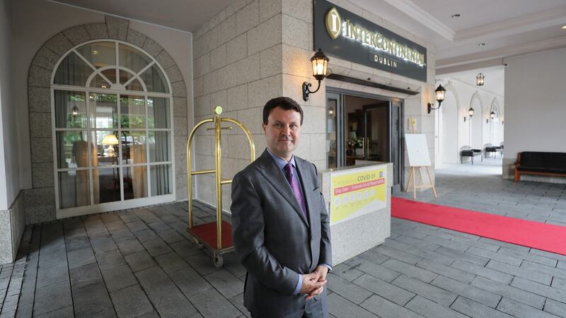 Nicky Logue, general manager at the InterContinental Hotel in Ballsbridge:  The hotel’s performance is now “slightly ahead” of 2019. Photograph: Nick Bradshaw