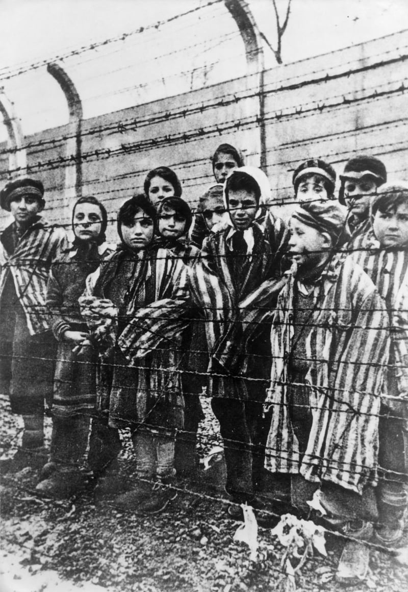 Children in Auschwitz in April 1945. Photograph: Ullstein Bild