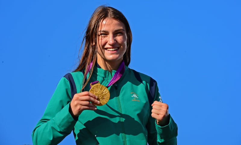 Olympic gold medallist Katie Taylor returning home in 2012. Photograph: Eric Luke
