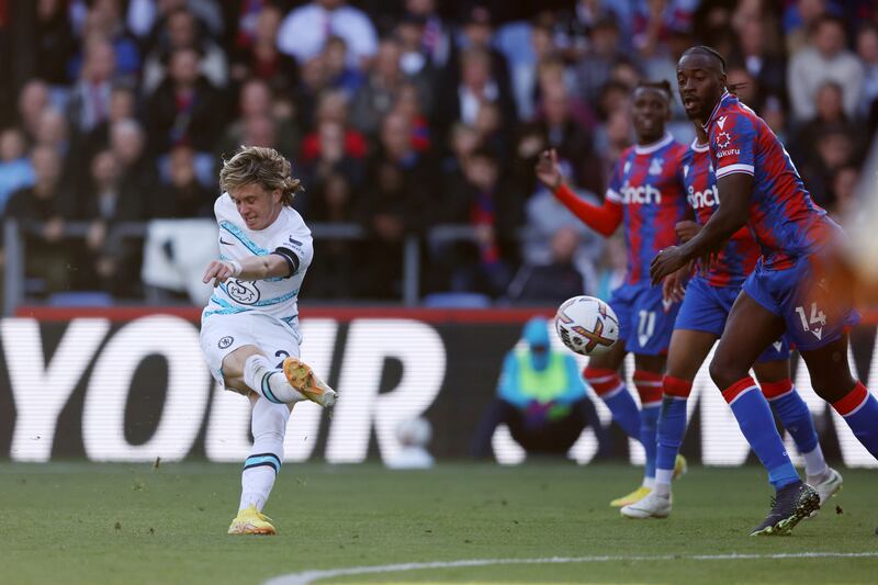 Conor Gallagher scores the late winner. Photograph: Paul Harding/Getty Images