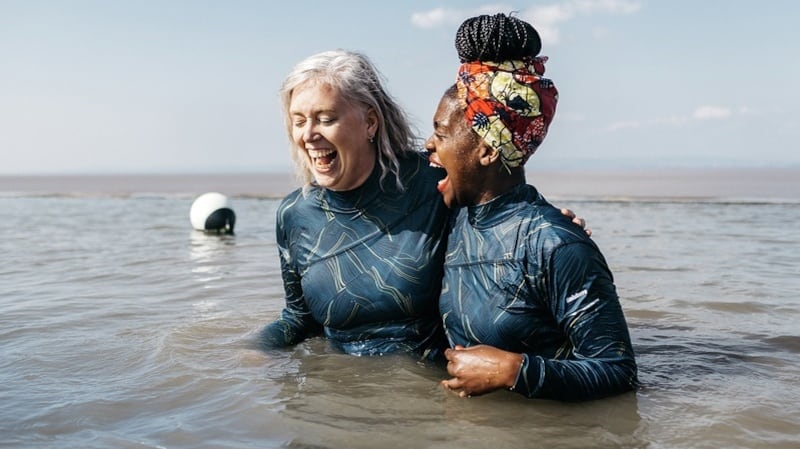 Rowan Clarke and Winnie Poaty at Clevedon Marine Lake.