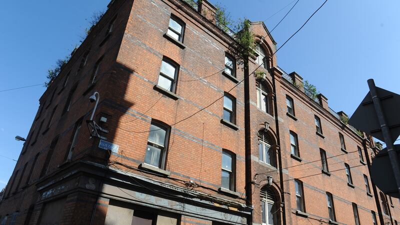 The complex at Benburb Street has been empty since 2005, when a fire damaged the property. Photograph: Aidan Crawley