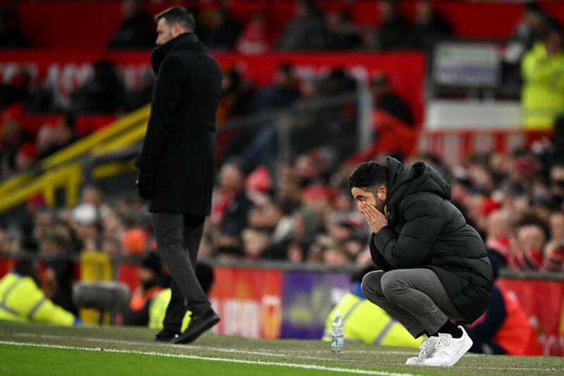 Manchester United's Portuguese head coach Ruben Amorim reacts on the touchline during last night's English FA Cup fourth round tie.  Photograph: Oli Scarff/ Getty Images