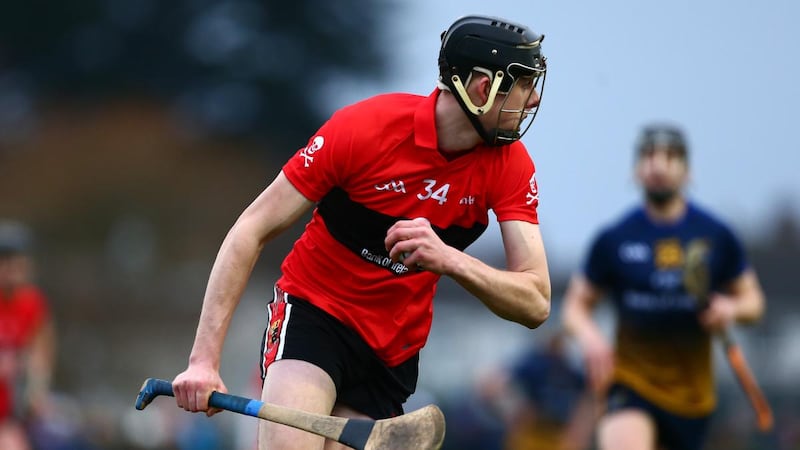 Robert Downey in action for UCC in the 2020 Fitzgibbon Cup semi-final against DCU in Glasnevin. Photograph: Tom O’Hanlon/Inpho