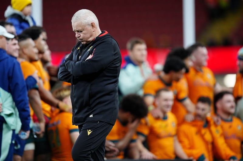 Wales head coach Warren Gatland reacts after the defeat to Australia in Cardiff. Photograph: David Davies/PA Wire