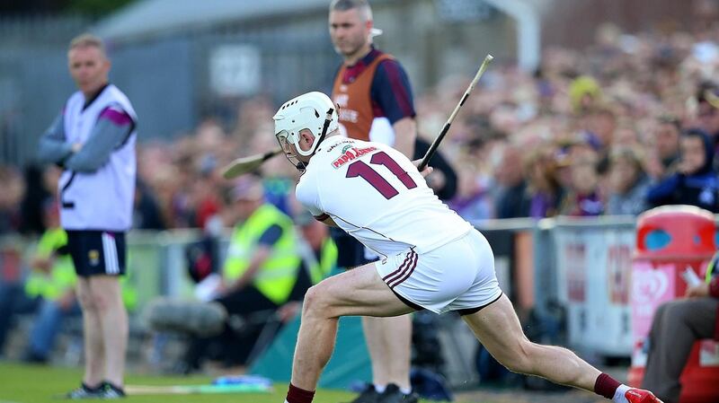 Joe Canning scores a sideline cut. Photo: Tommy Dickson/Inpho