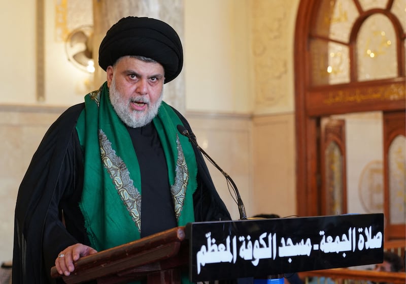 Iraqi Shia Muslim cleric Muqtada al-Sadr: Instead of forcing a new election, seats vacated by his bloc were taken up by members of other factions. Photograph: Qassem al-Kaabi/AFP via Getty Images