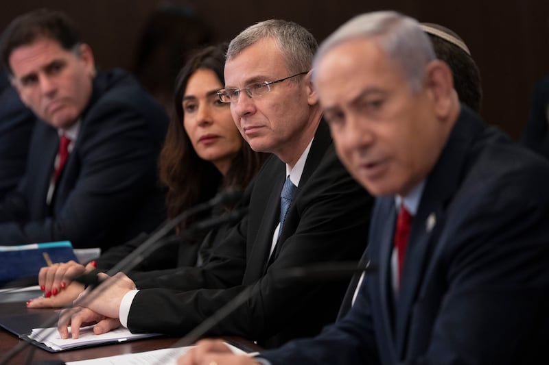 At a meeting of his cabinet on Sunday, Benjamin Netanyahu said the opposition had not been negotiating in good faith. Photograph: Ohad Zwigenberg, Pool/AP