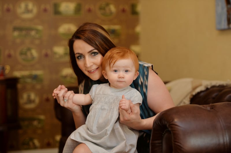 Karen Carberry with her 10-month-old daughter, Victoria.