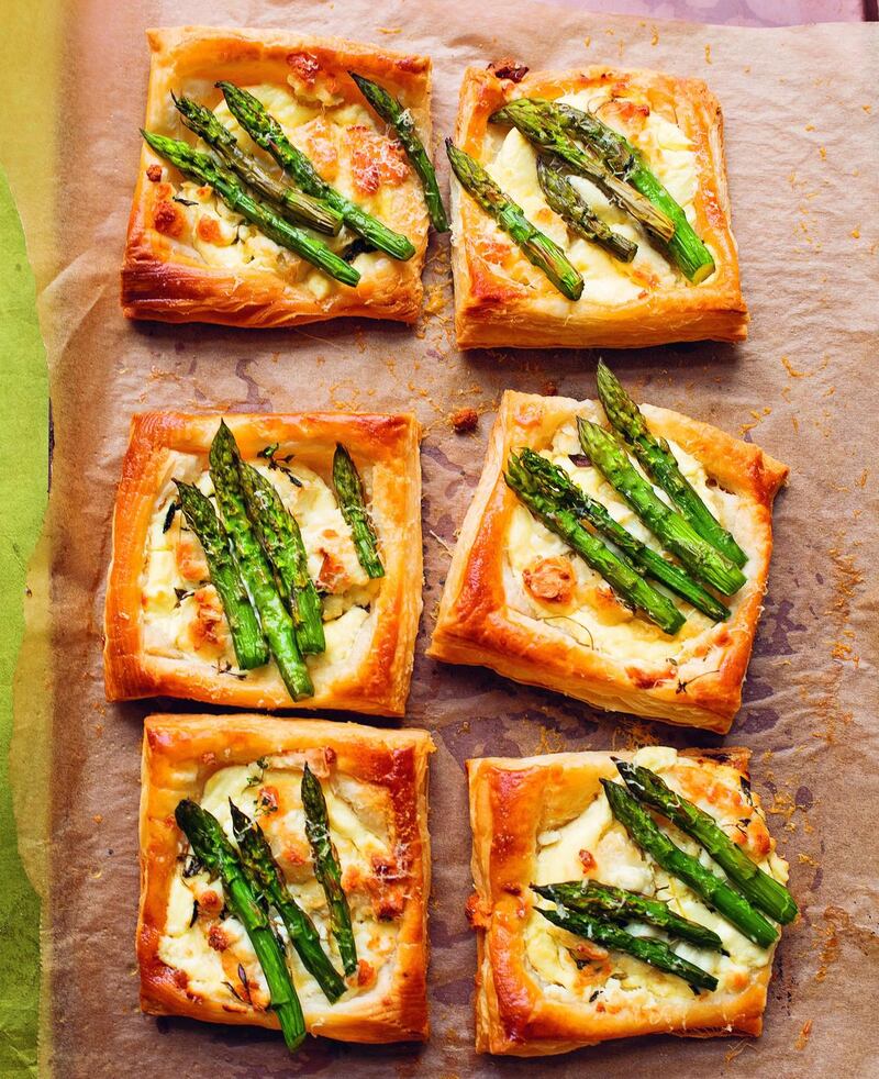 Nigel Slater’s asparagus, puff pastry. Photograph: Jonathan Lovekin/HarperCollins