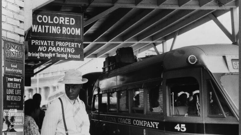 The bus station in Durham, North Carolina, in May 1940. Photo by Jack Delano/PhotoQuest/Getty Images