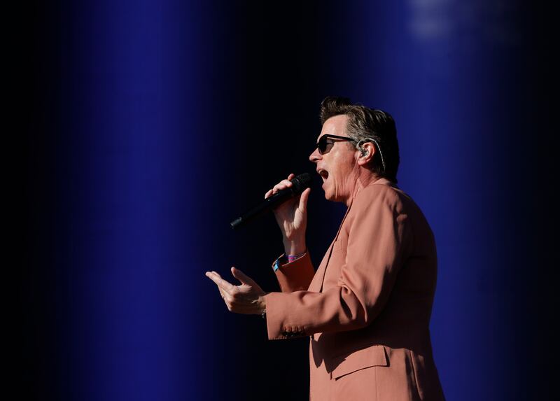 Rick Astley on the Main Stage at Electric Picnic on Sunday evening. Photograph: Alan Betson/The Irish Times

