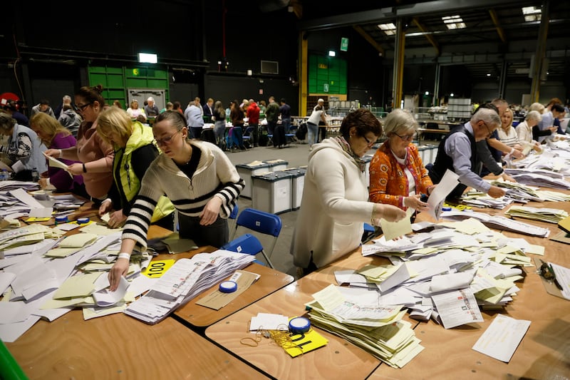 Ballot boxes for the Local and European Elections opened at the RDS.  Photograph: Nick Bradshaw for The Irish Times