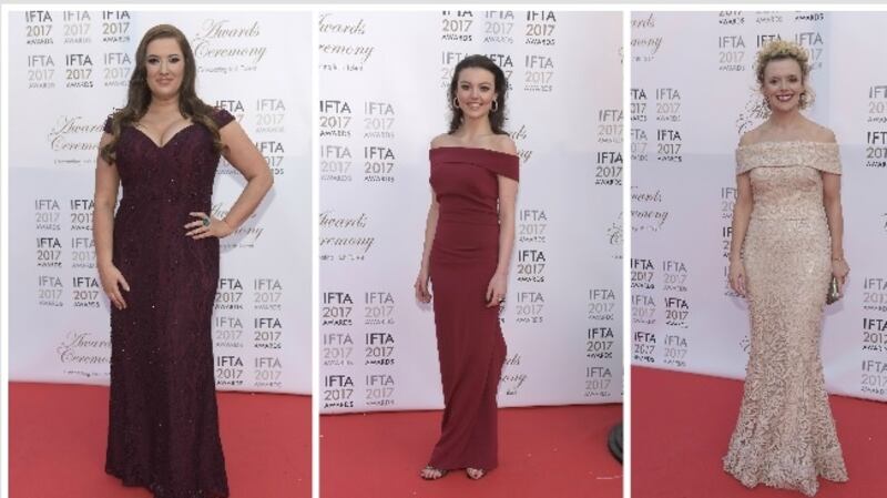 Elaine Crowley, Clara Harte and Denise McCormack at the  Ifta Awards.