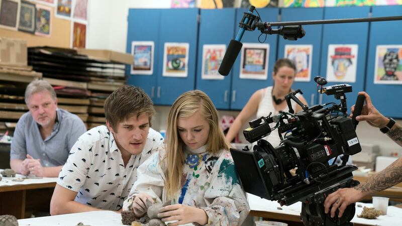 Bo Burnham and Elsie Fisher on the set of Eighth Grade. Photograph: Julieta Cervantes/A24