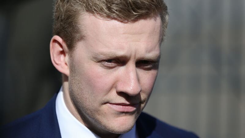 Stuart Olding leaving Belfast Crown Court on Wednesday.  Photograph:  Brian Lawless/PA