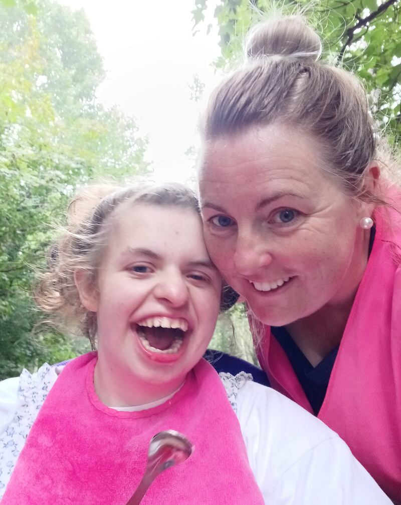 Anne Murray, from Co Offaly, who is a full-time carer to her 22-year-old daughter, Rachael Geoghegan. Rachael was born with floating harbour syndrome, a rare genetic condition that has left her with significant developmental delay and epilepsy. Photograph supplied.