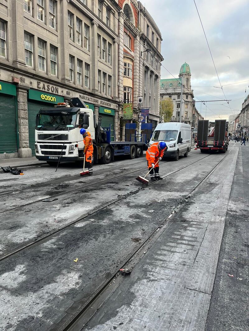 Shops damaged in rioting and looting in Dublin city centre on Thursday pictured on Friday morning. Photograph: Conor Pope