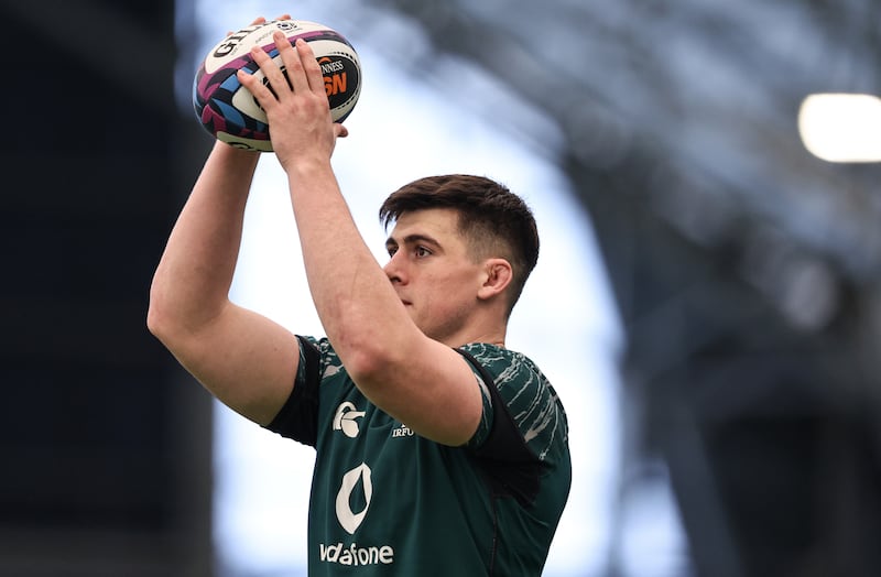 Dan Sheehan during a squad training session at the IRFU High Performance Centre. Photograph: Ben Brady/Inpho