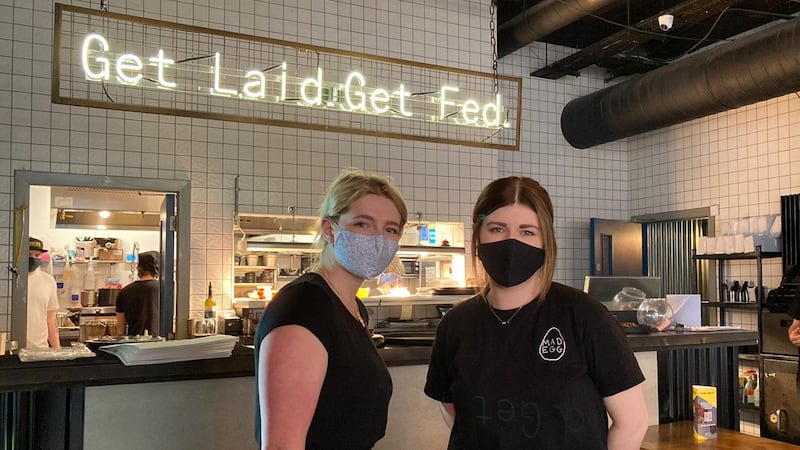 Maya McNair and Eimear Gielty at Mad Egg restaurant on Millennium Way in Dublin. Photograph: Jade Wilson