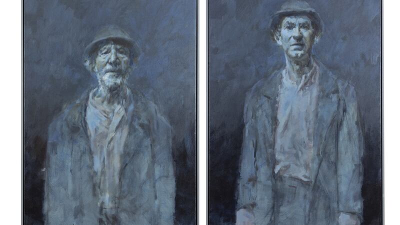 Cian McLoughlin, Didi and Gogo,	diptych from  Shelbourne Hotel, €30,000, Adam’s