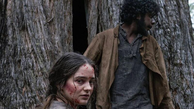 Aisling Franciosi and Baykali Ganambarr in The Nightingale