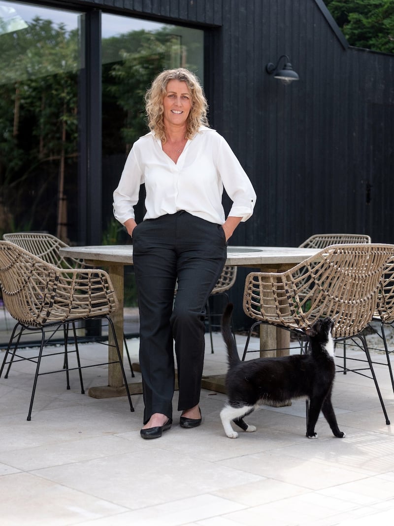 Patricia Power at her Co Meath home with her pet cat