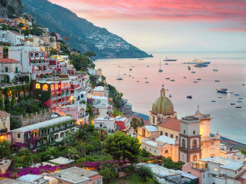 Pastel sunsets in Positano, Amalfi Coast