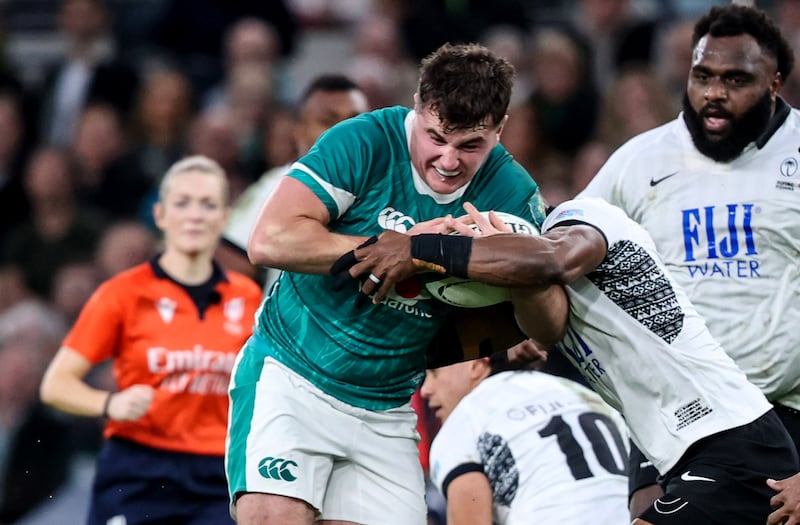 Gus McCarthy on his senior Ireland debut against Fiji. Photograph: Ben Brady/Inpho