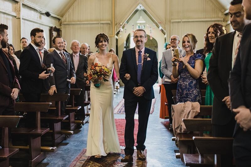 Enda walking Caoimhe up the aisle.