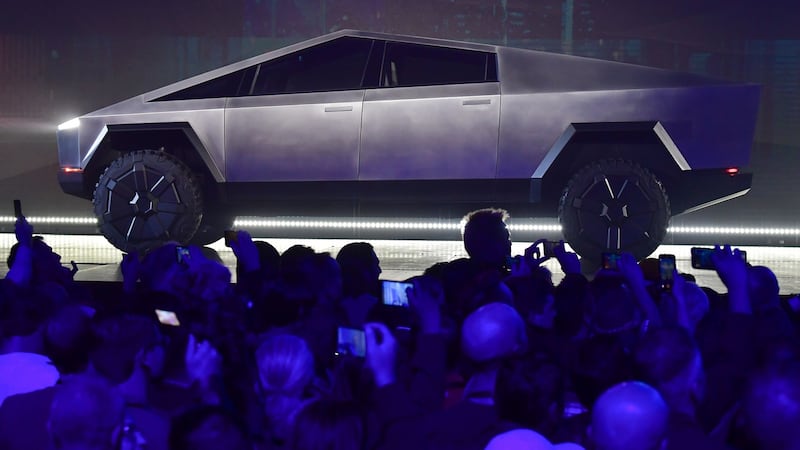 Tesla announced that it was going to push back the start of production for its dramatically-styled Cybertruck from the end of this year to the beginning of 2023. Photograph: Frederic J Brown/AFP via Getty Images