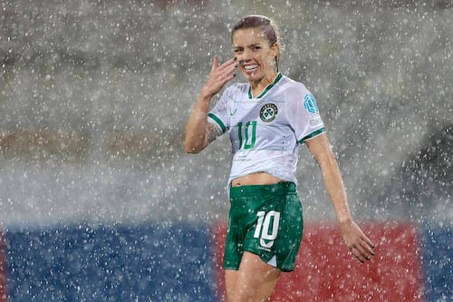 Denise O’Sullivan leads Ireland to Nations League promotion as they beat Albania in waterlogged Shkodër