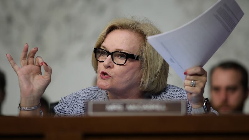 Democratic senator Claire McCaskill is facing the race of her life to defend her seat against Republican challenger Josh Hawley. Photograph:  Win McNamee/Getty Images