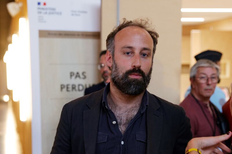 Bataclan survivor and president of the Life for Paris victims association Arthur Denouveaux walks out of the courtroom at the Palais de Justice on June 29th after of the verdict. Photograph: Geoffroy Van der Hasselt/AFP via Getty 