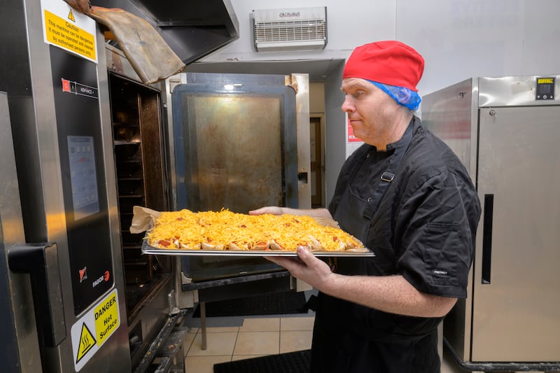 Stephen Donohoe of Steak Out Catering, Knock, Co Mayo, provides meals from scratch for 10 local schools. Photograph: Michael McLaughlin