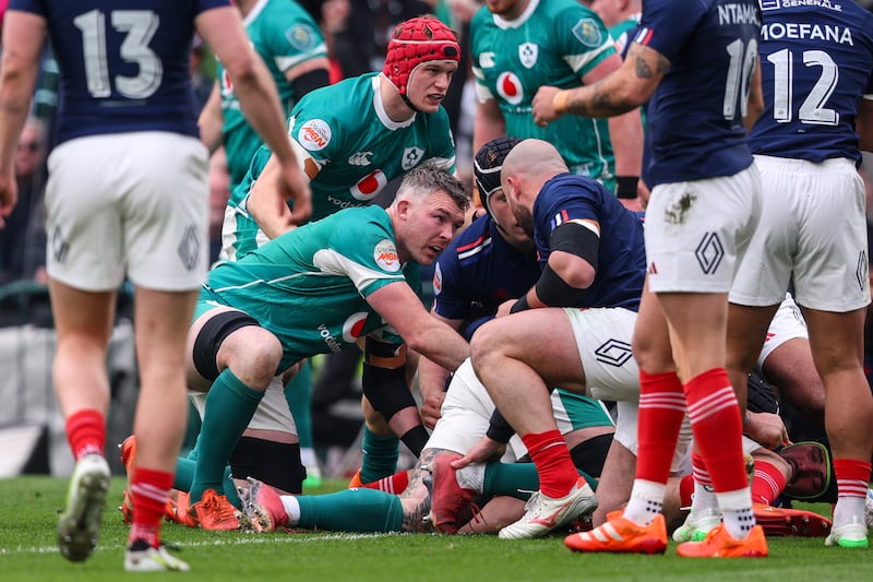 Peter O'Mahony in action against France in what was his last home game for Ireland. Photograph: Ben Brady/Inpho