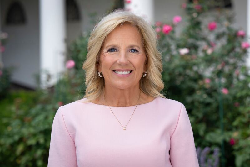 First lady Jill Biden in the White House Rose Garden in Washington in 2023.Photograph: Erin Scott/The White House/The New York Times)