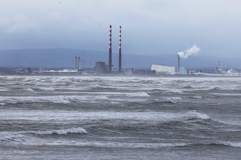 Storm Bert: Strong winds whip up the sea in Dublin bay. Photograph: Alan Betson