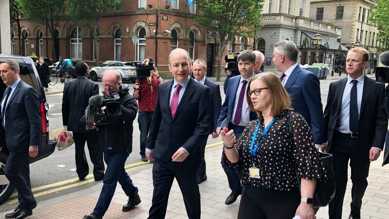 Taoiseach Micheál Martin in Belfast on Friday. Photograph: David Young/PA