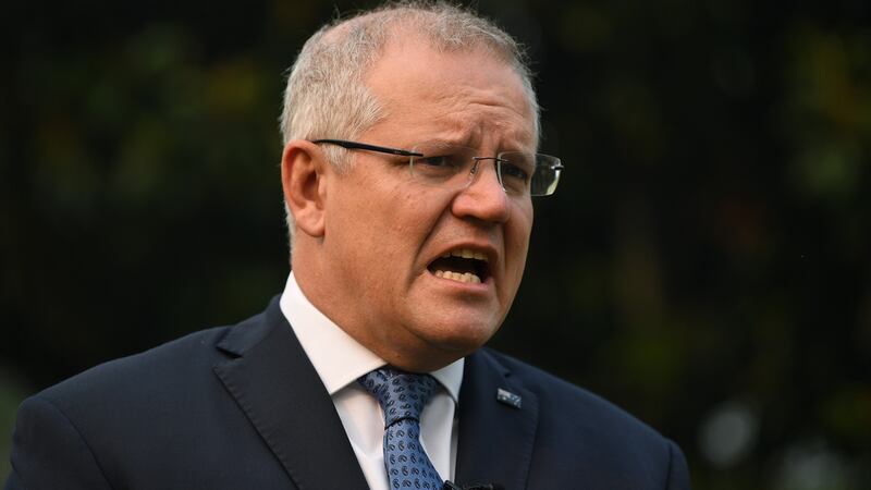 Australian Prime Minister Scott Morrison issued a rare public apology on Friday. Photograph: Joel Carrett/EPA.